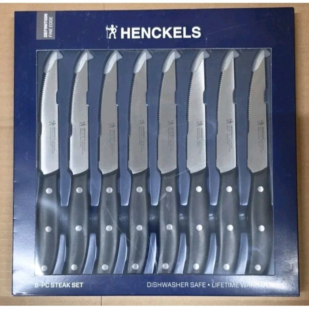 J A Henckels 8 Piece Steak Knife Set Knives Stainless Steel Serrated Lifetime
